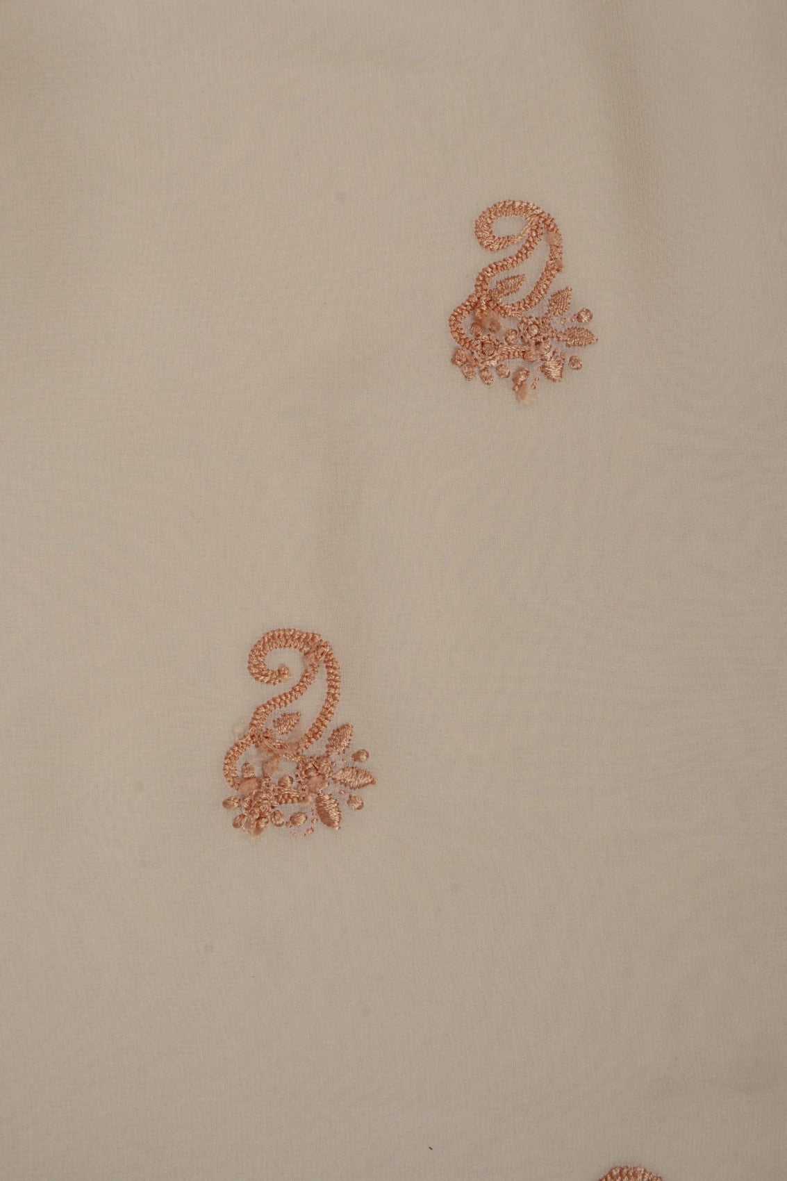 Ada Hand Embroidered Beige Pure Georgette Lucknowi Chikankari Unstitched Kurta Dupatta Set With Zari Work AA411297
