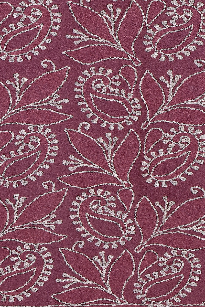 Ada Hand Embroidered Mulberry Purple Pure Georgette Lucknowi Chikankari Lehenga Skirt (only skirt) A484674
