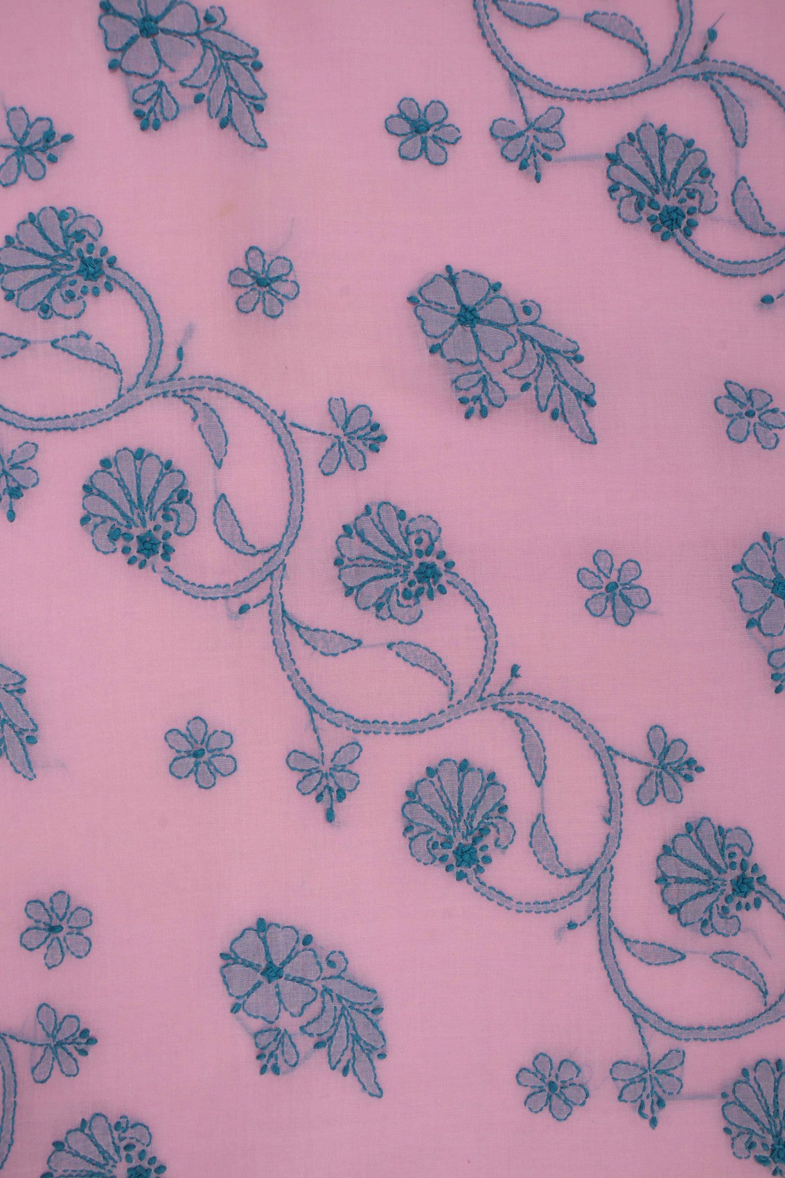 Ada Hand Embroidered Pink Cotton Lucknowi Chikankari Saree with Blouse A173137