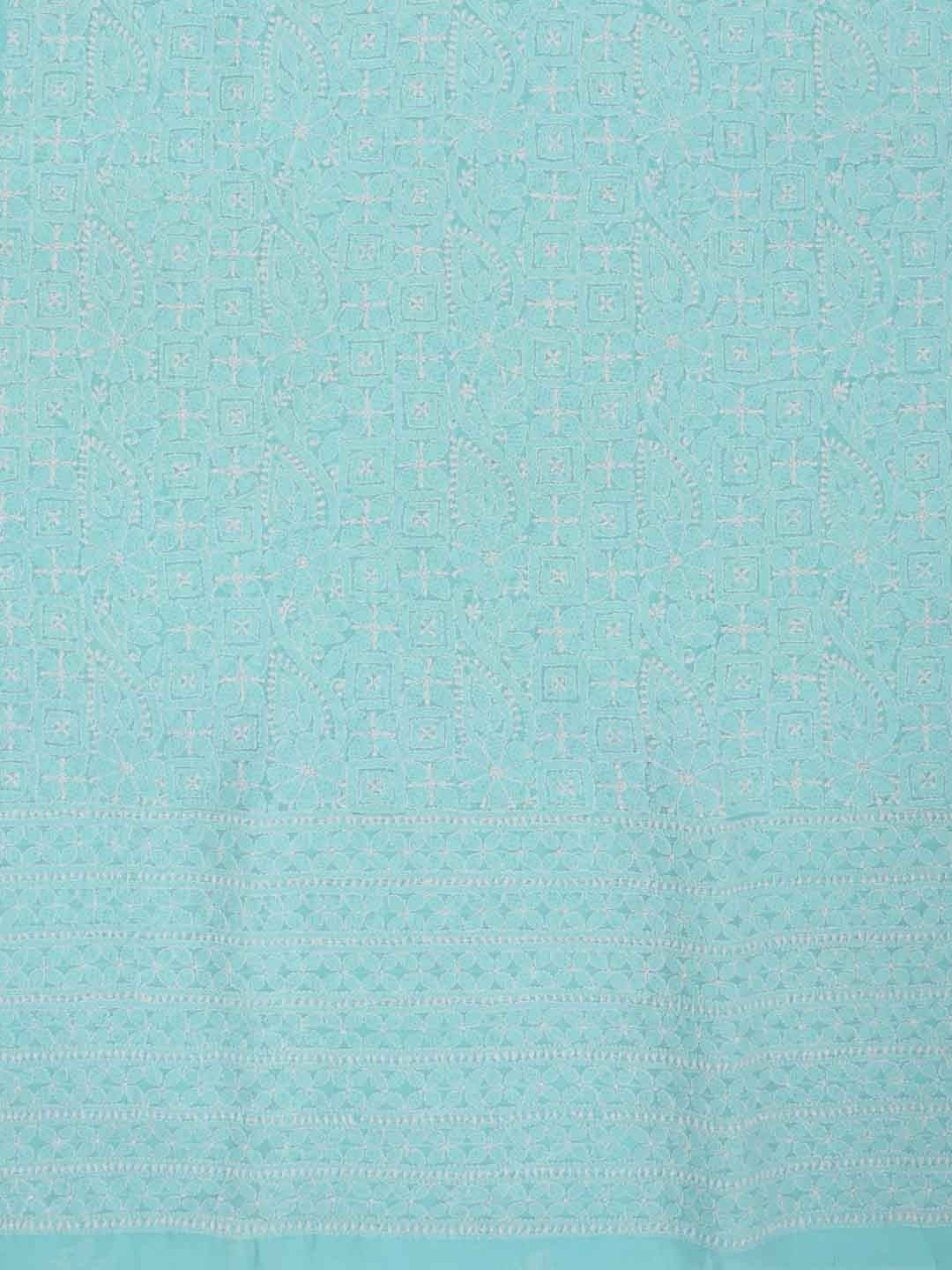 Ada Hand Embroidered Sea Green Cotton Lucknowi Chikankari Unstitched Suit Piece 01A184320