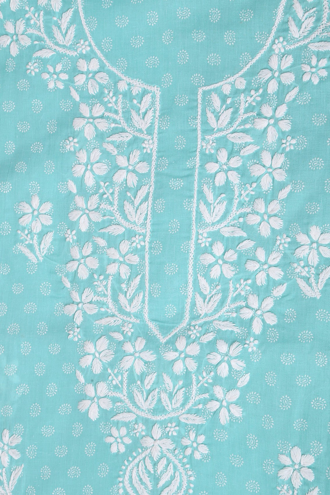 Ada Hand Embroidered Blue Cotton Lucknowi Chikankari Unstitched Suit Piece A211231