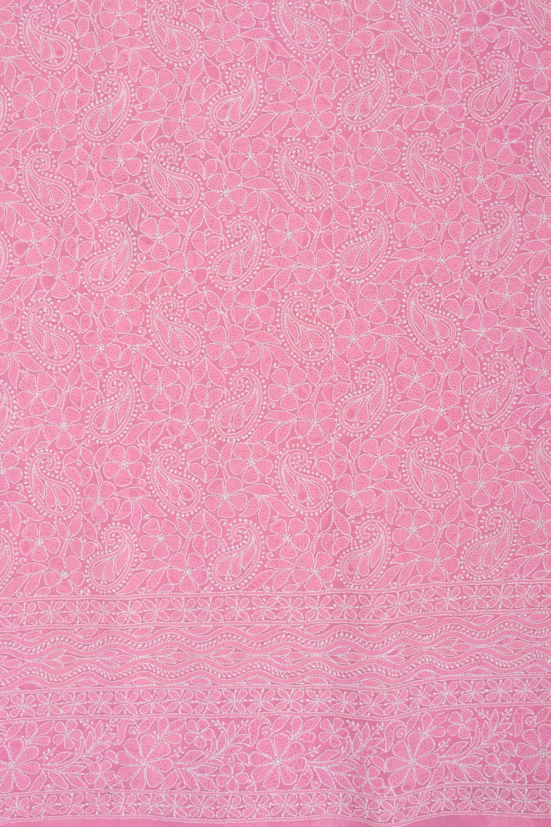 Ada Hand Embroidered Pink Cotton Lucknowi Chikankari Unstitched Suit Piece 01A170176