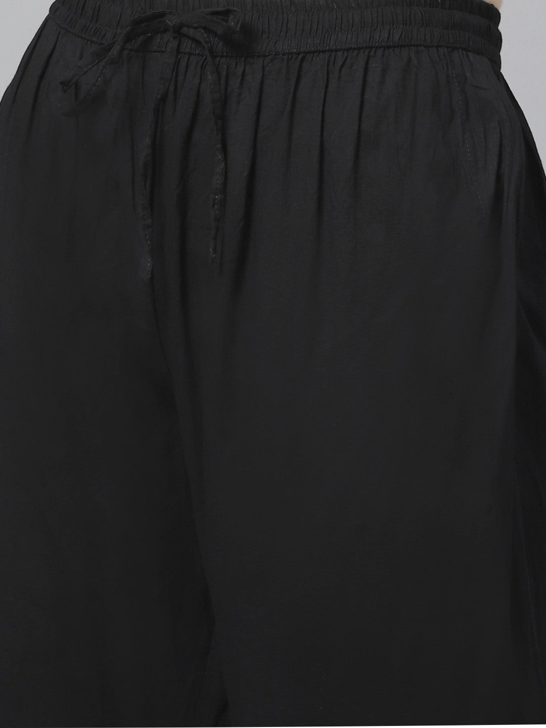 Ada Hand Embroidered Black Cotton Lucknowi Chikankari Kurta with Trouser Set A100553