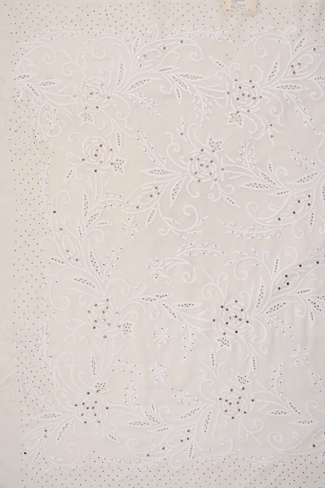 Ada Hand Embroidered Off White Pure Georgette Lucknowi Chikankari Saree/Blouse With Muqaish Work A623094