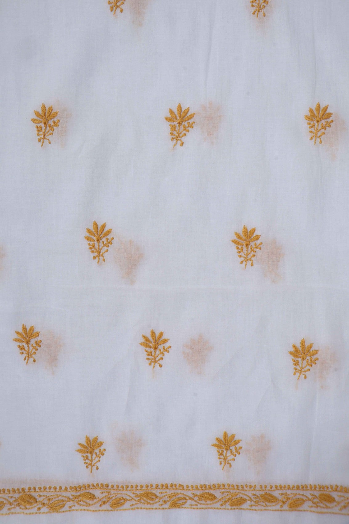 Ada Hand Embroidered White Cotton Lucknowi Chikankari Unstitched Suit Set A570907