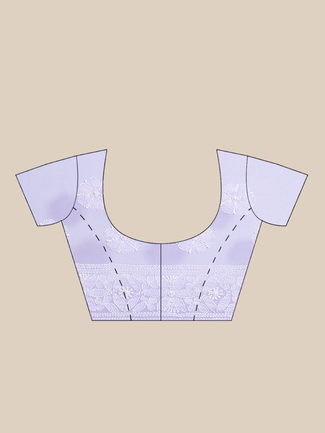 Ada Hand Embroidered Lavender Georgette Lucknow Chikan Saree With Blouse- A311239