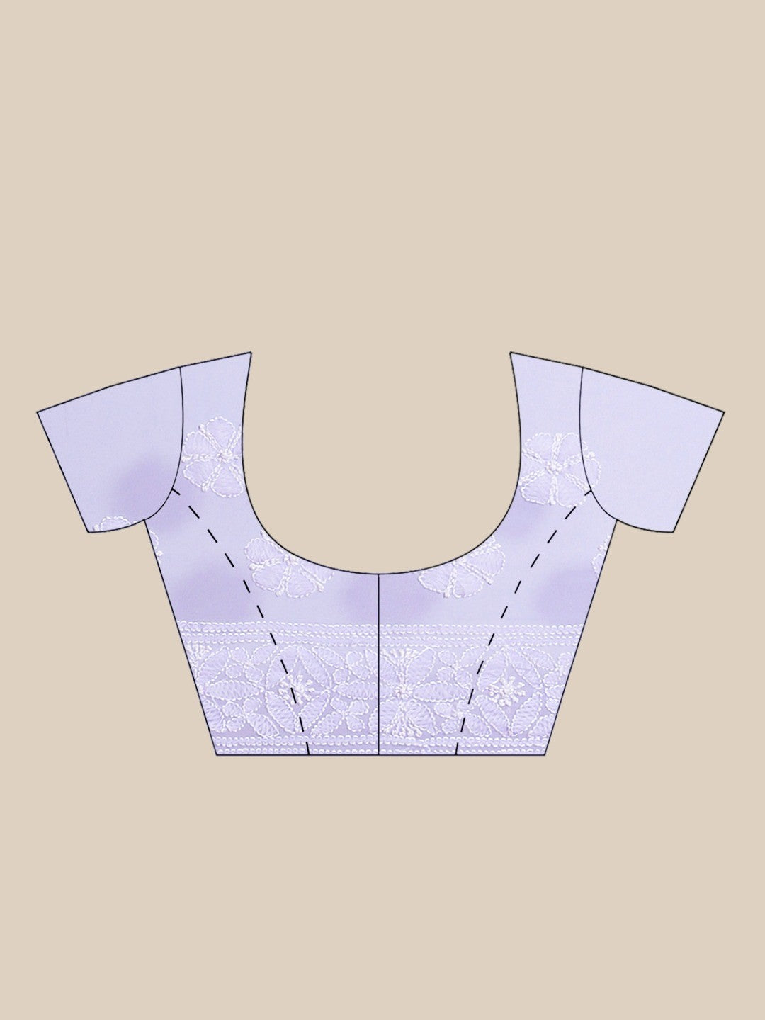 Ada Hand Embroidered Lavender Georgette Lucknow Chikan Saree With Blouse- A311239