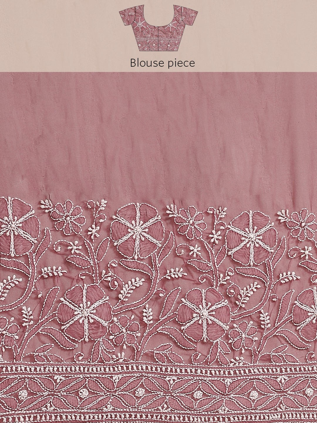 Ada Hand Embroidered Wine Georgette Lucknow Chikan Saree with Blouse A311304