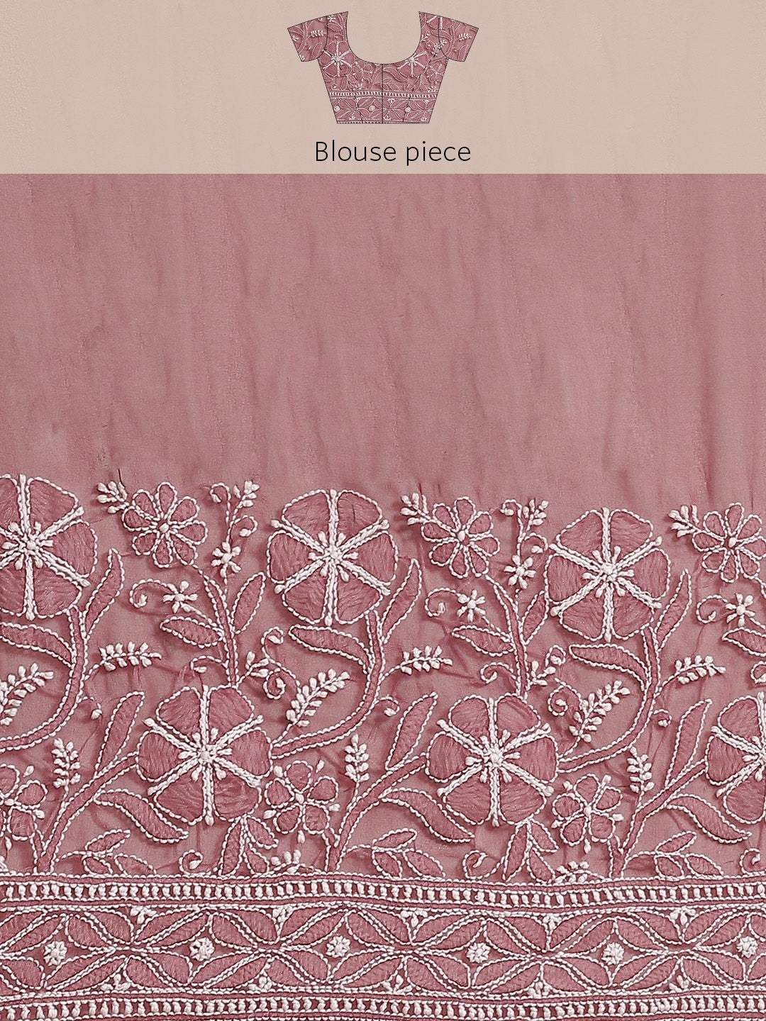 Ada Hand Embroidered Wine Georgette Lucknow Chikan Saree with Blouse A311304