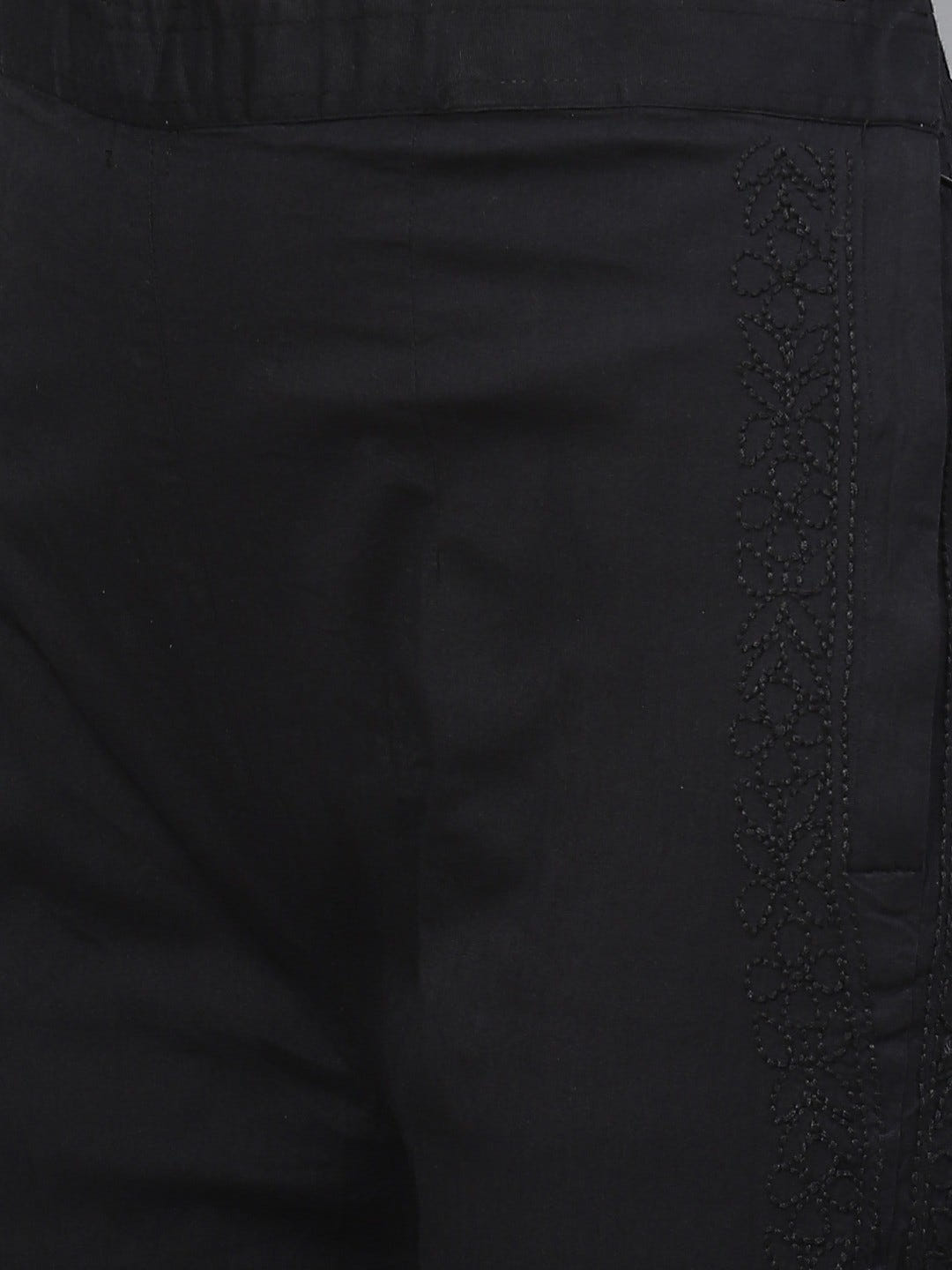 Ada Hand Embroidered Black Georgette Lucknowi Chikankari Kurta Set With Slip A811120