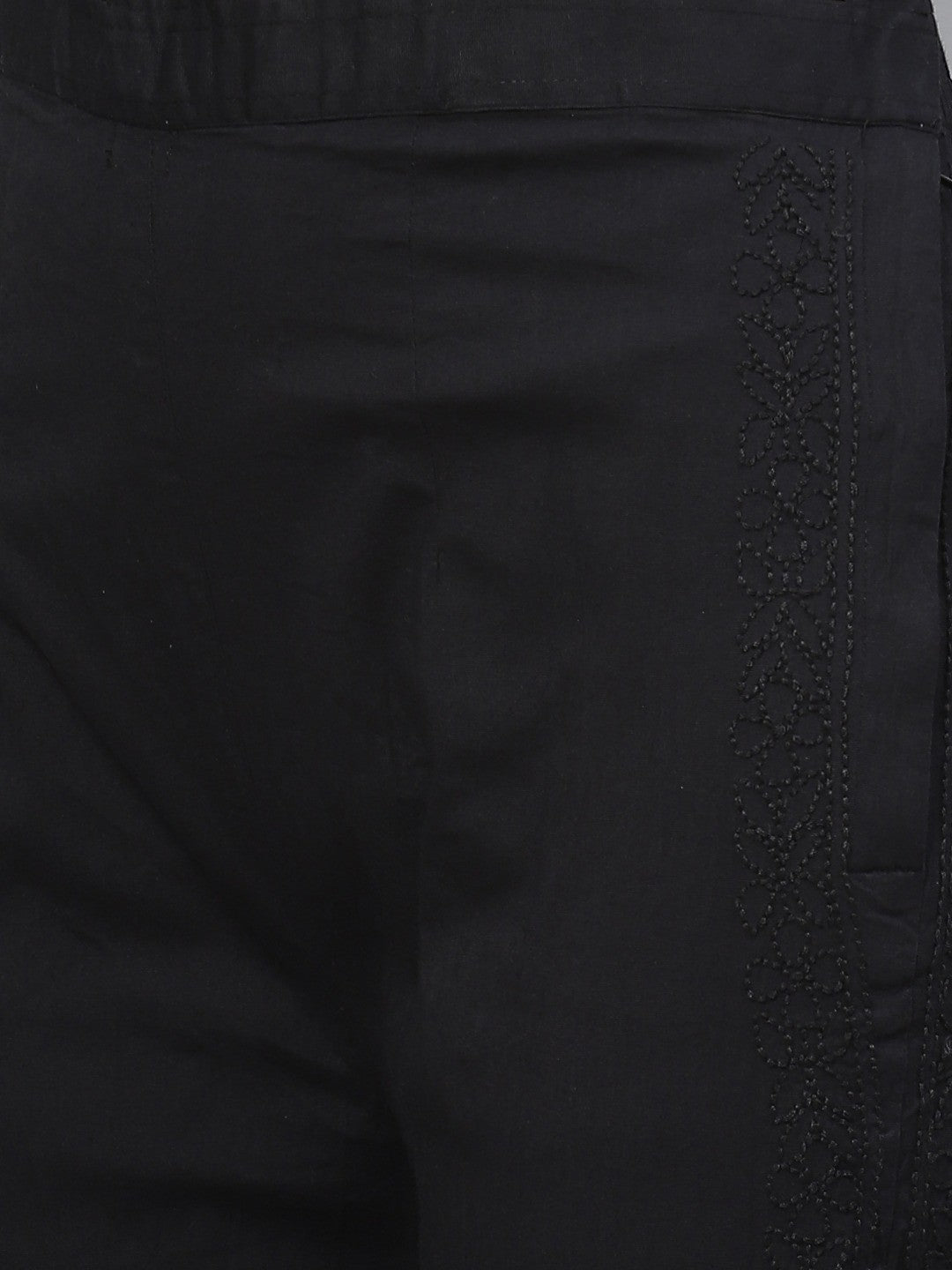 Ada Hand Embroidered Black Georgette Lucknowi Chikankari Kurta Set With Slip A811120