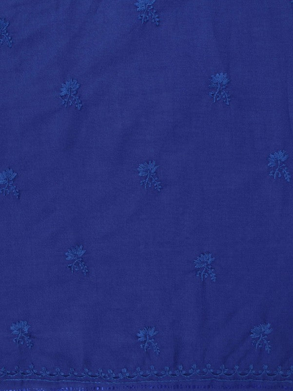 Ada Hand Embroidered Blue Cotton Lucknowi Chikankari Men's Kurta Piece A607377