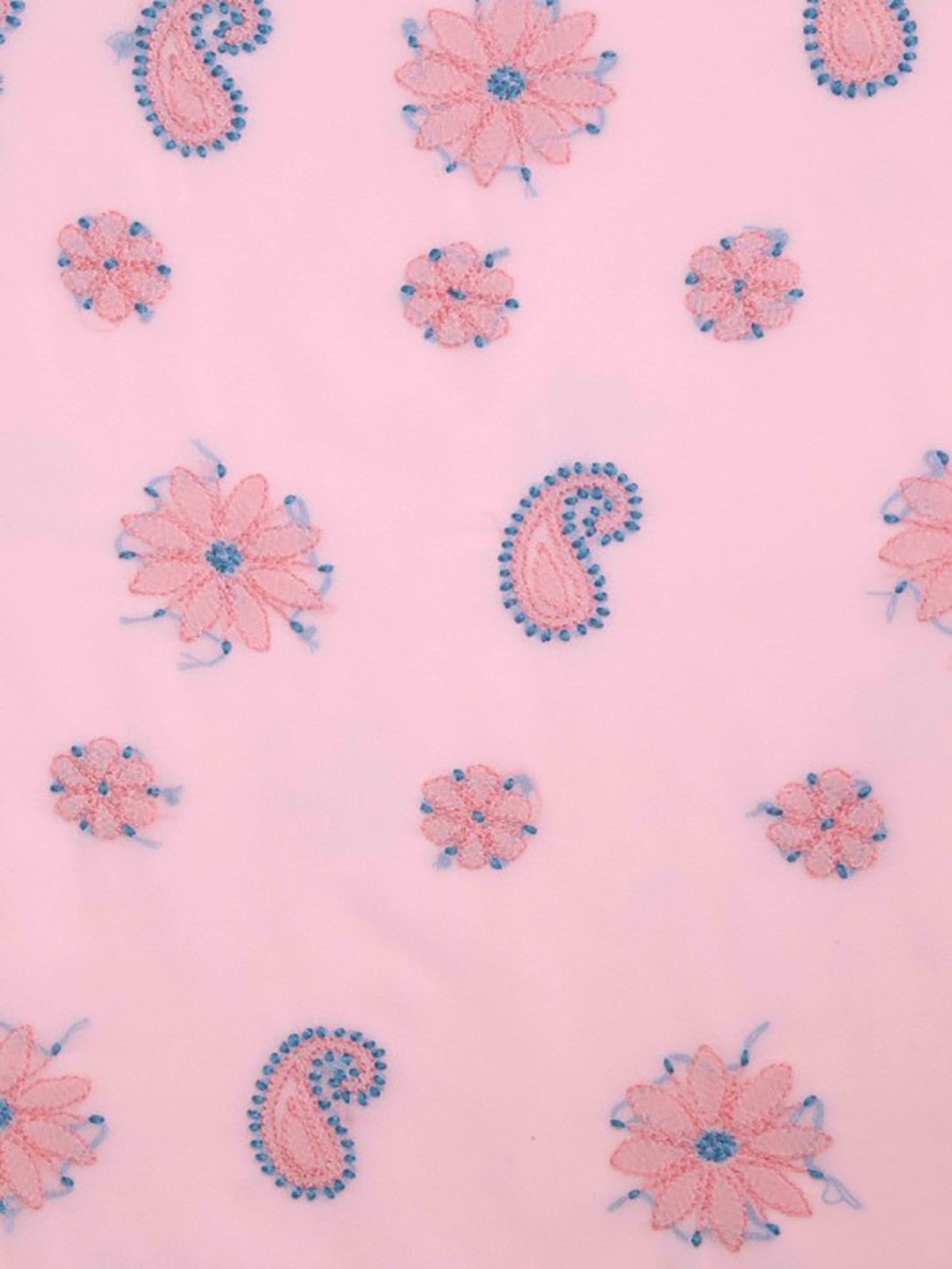 Ada Hand Embroidered Baby Pink Georgette Lucknowi Chikan Unstitched Suit Piece A211188