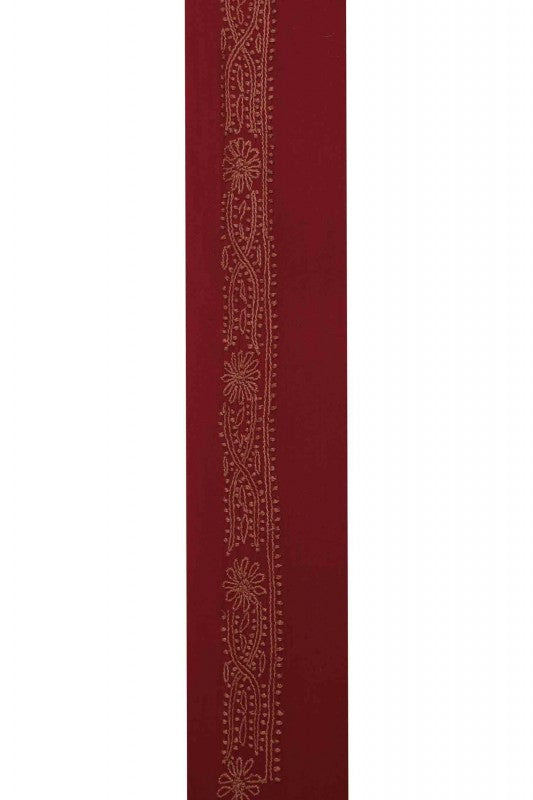 Ada Hand Embroidered Berry Red Georgette Chikan Unstitched Men's Kurta Piece A550095