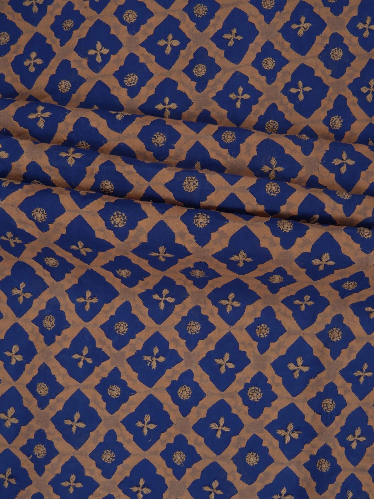 Ada Hand Embroidered Egyptian Blue Cotton Lucknowi Chikankari Unstitched Suit Piece 01A24913