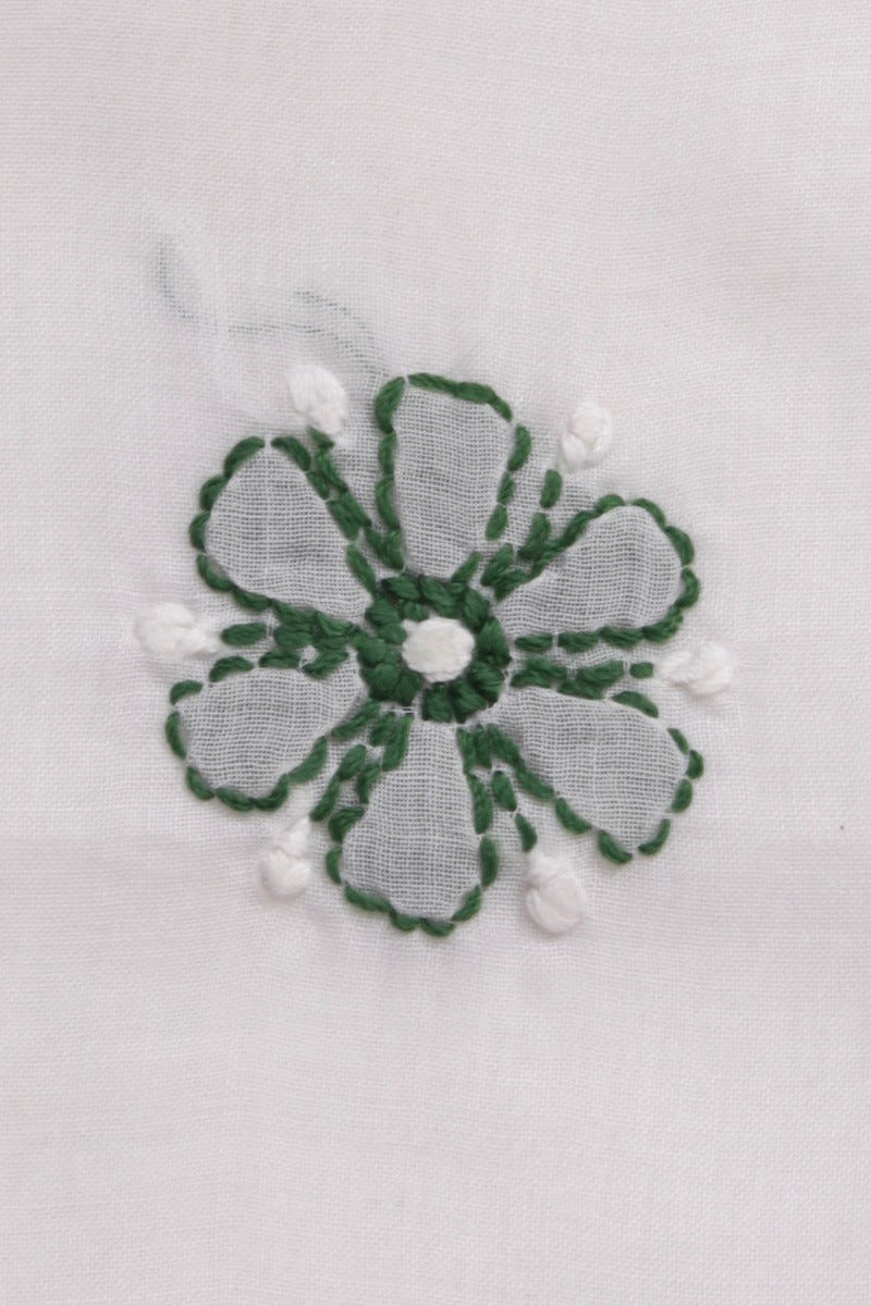 Ada Hand Embroidered White Cotton Lucknowi Chikankari Unstitched Suit Piece A195741