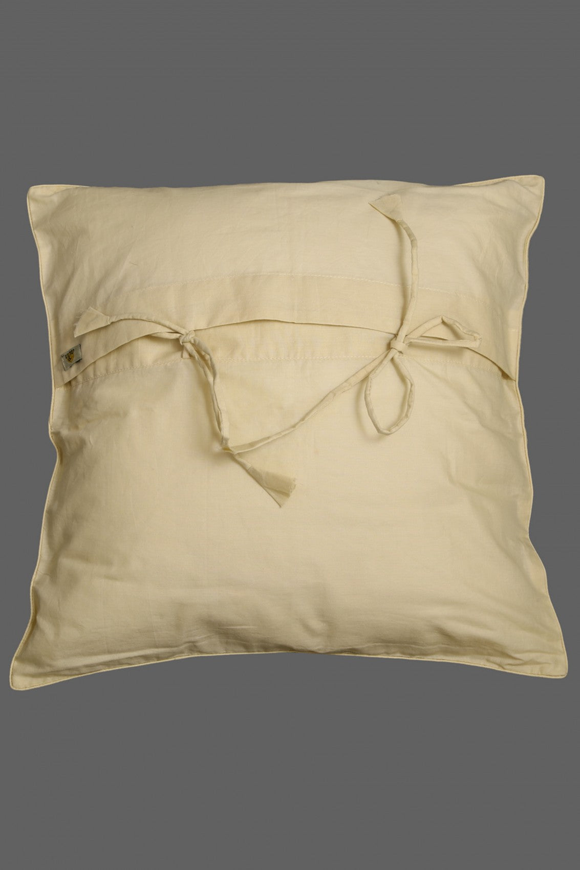Ada Hand Embroidered Fawn Silk Lucknowi Chikankari Cushion Cover 01A108233