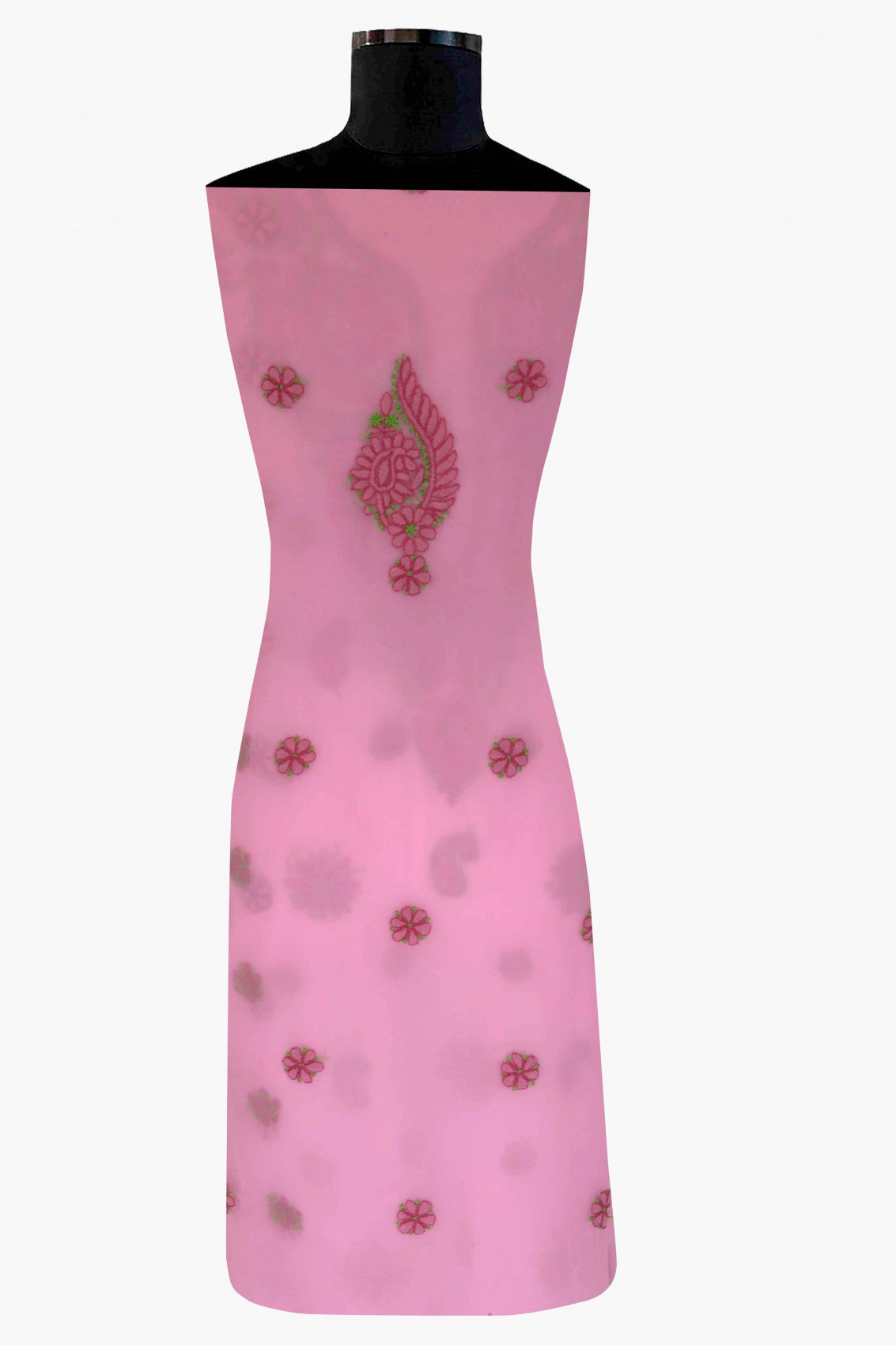 Ada Hand Embroidered Pink Georgette Lucknowi Chikankari Unstitched Suit Piece A211195