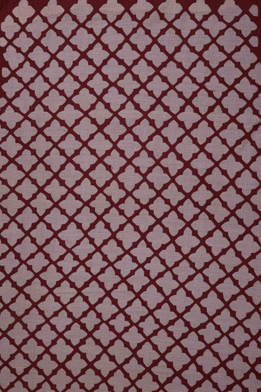 Ada Hand Embroidered Maroon Tusser Silk Lucknowi Chikankari Unstitched Men's Kurta Piece A248048