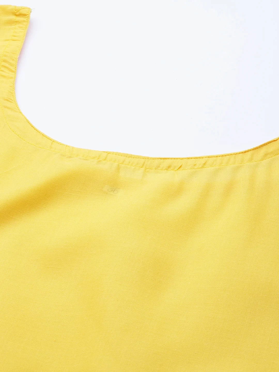 Ada Hand Embroidered Yellow Georgette Lucknowi Chikankari Angarkha Kurta With Slip A411259