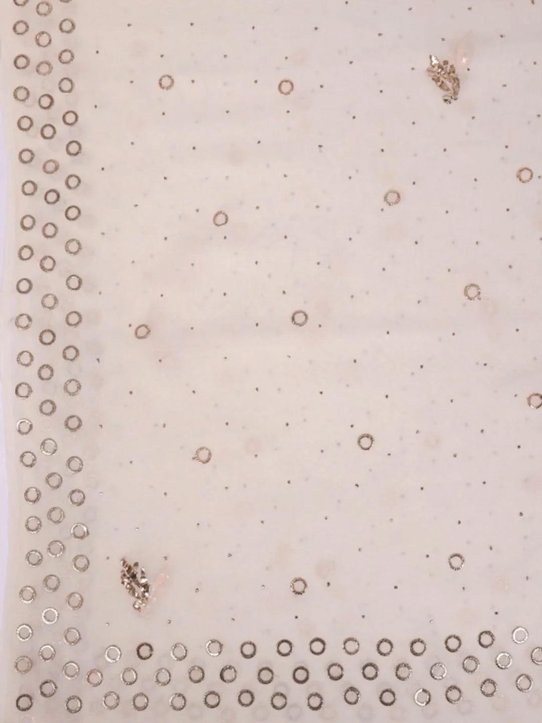 Ada Hand Embroidered White Pure Georgette Lucknowi Chikankari Dupatta With Muqaish Work A550026
