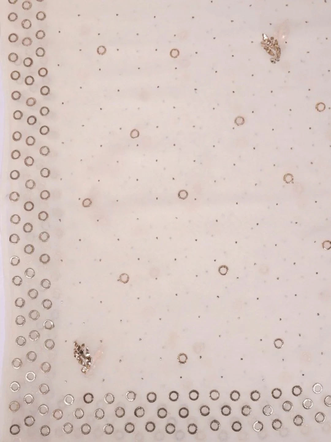 Ada Hand Embroidered White Pure Georgette Lucknowi Chikankari Dupatta With Muqaish Work A550026