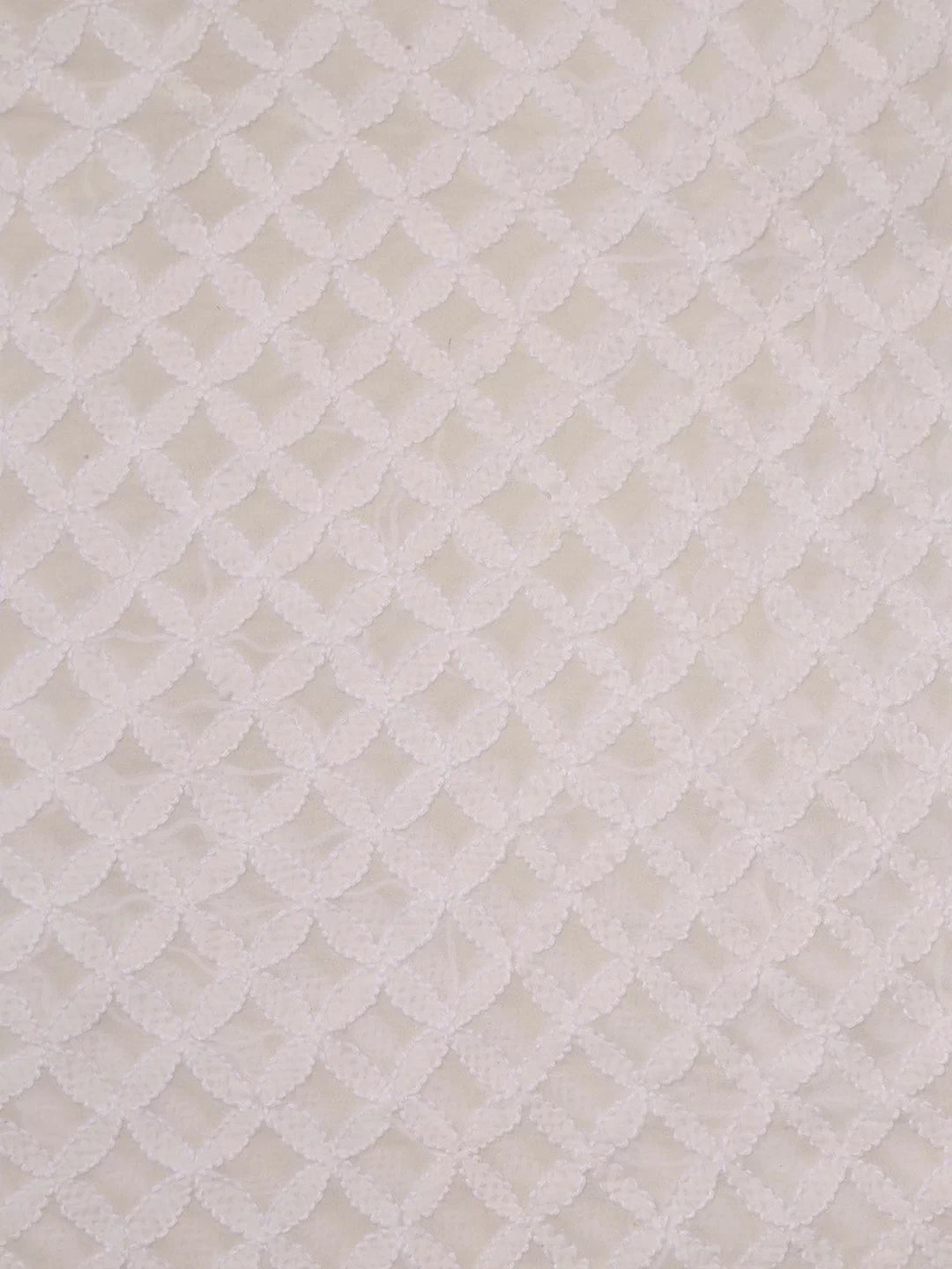 Ada Hand Embroidered White Pure Georgette Lucknowi Chikankari Dupatta A612183