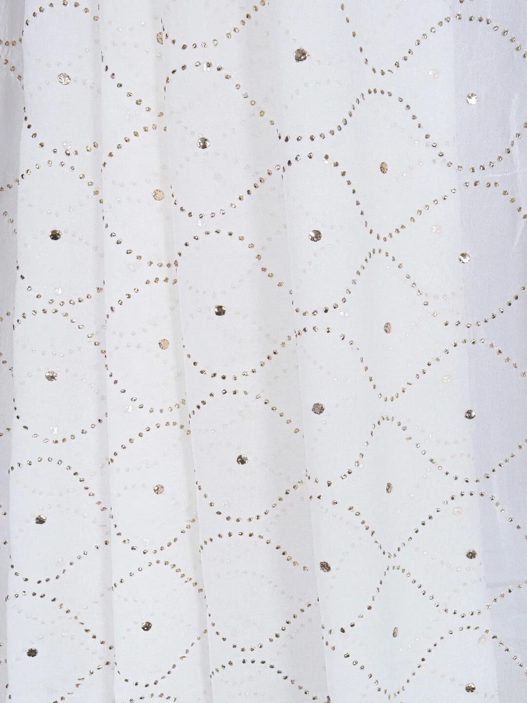 Ada Hand Embroidered White Georgette Lucknowi Chikankari Dupatta With Muqaish Work A583640