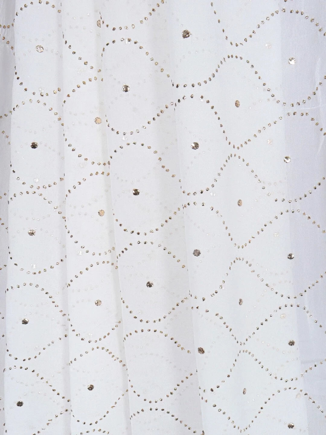 Ada Hand Embroidered White Georgette Lucknowi Chikankari Dupatta With Muqaish Work A583640