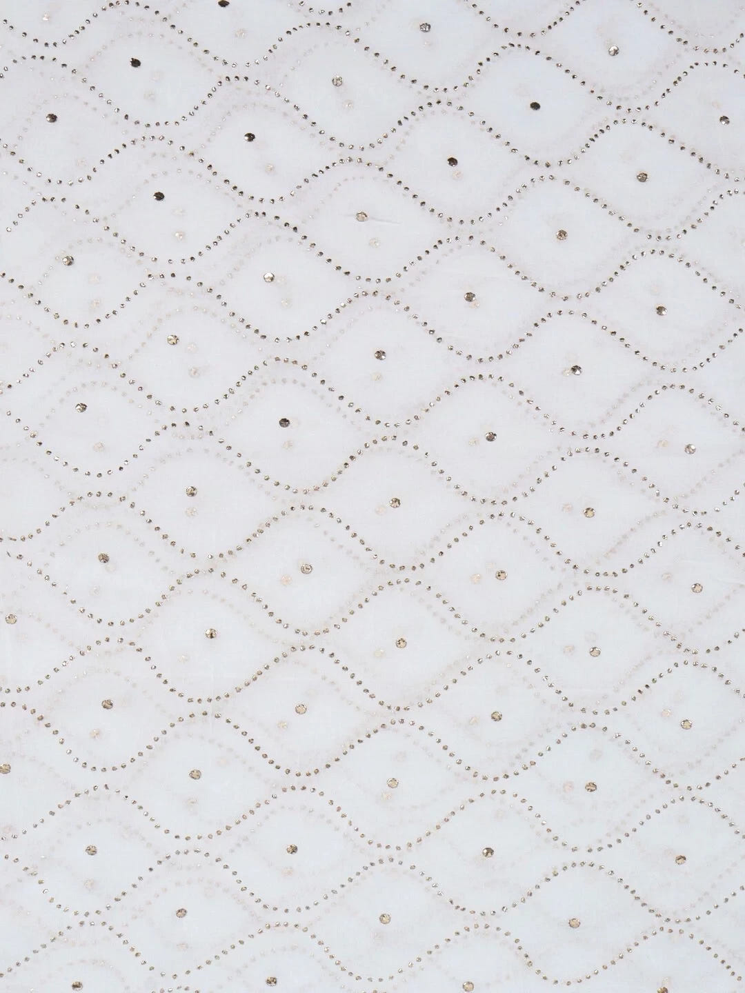 Ada Hand Embroidered White Georgette Lucknowi Chikankari Dupatta With Muqaish Work A583640