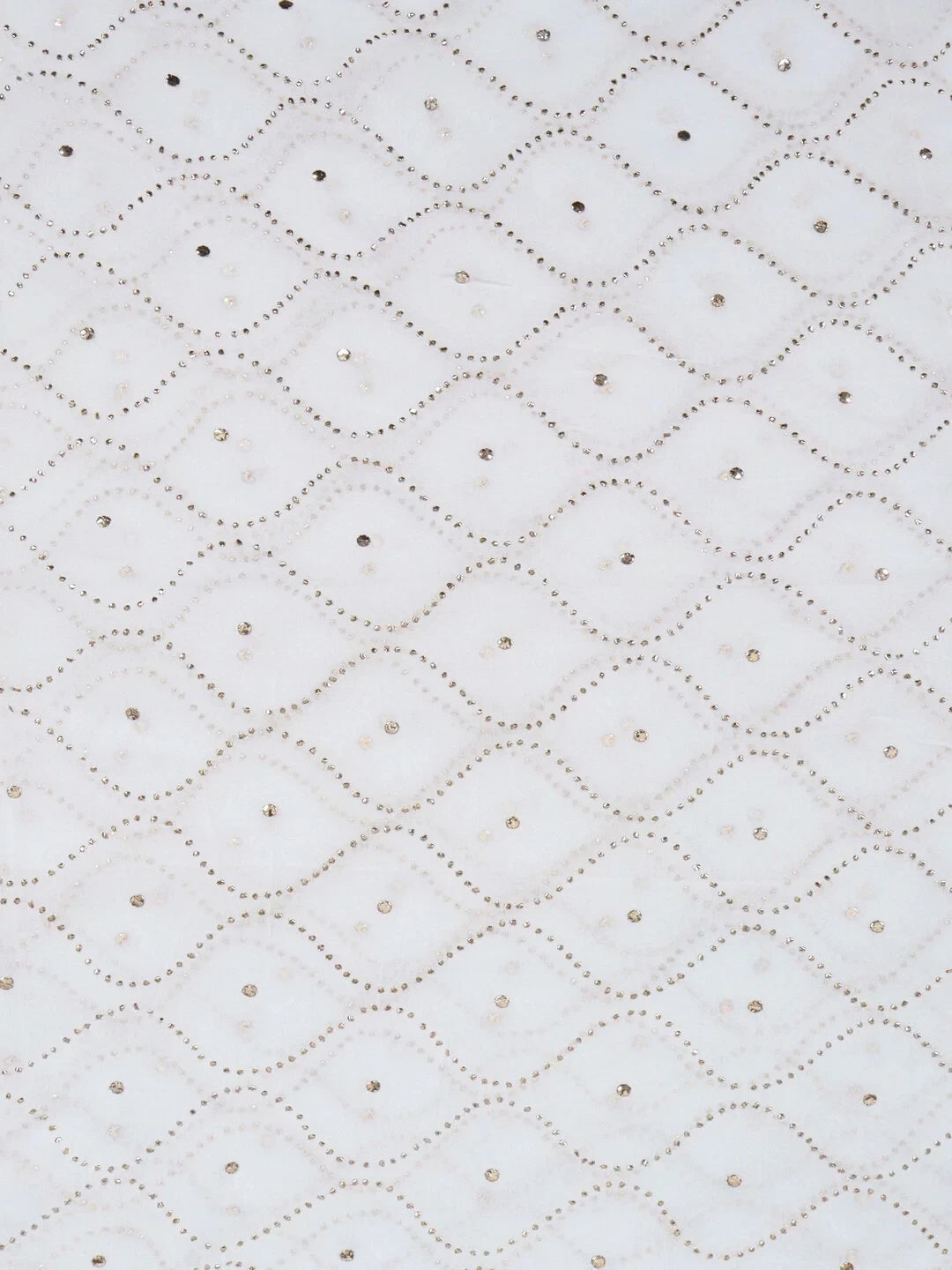 Ada Hand Embroidered White Georgette Lucknowi Chikankari Dupatta With Muqaish Work A583640