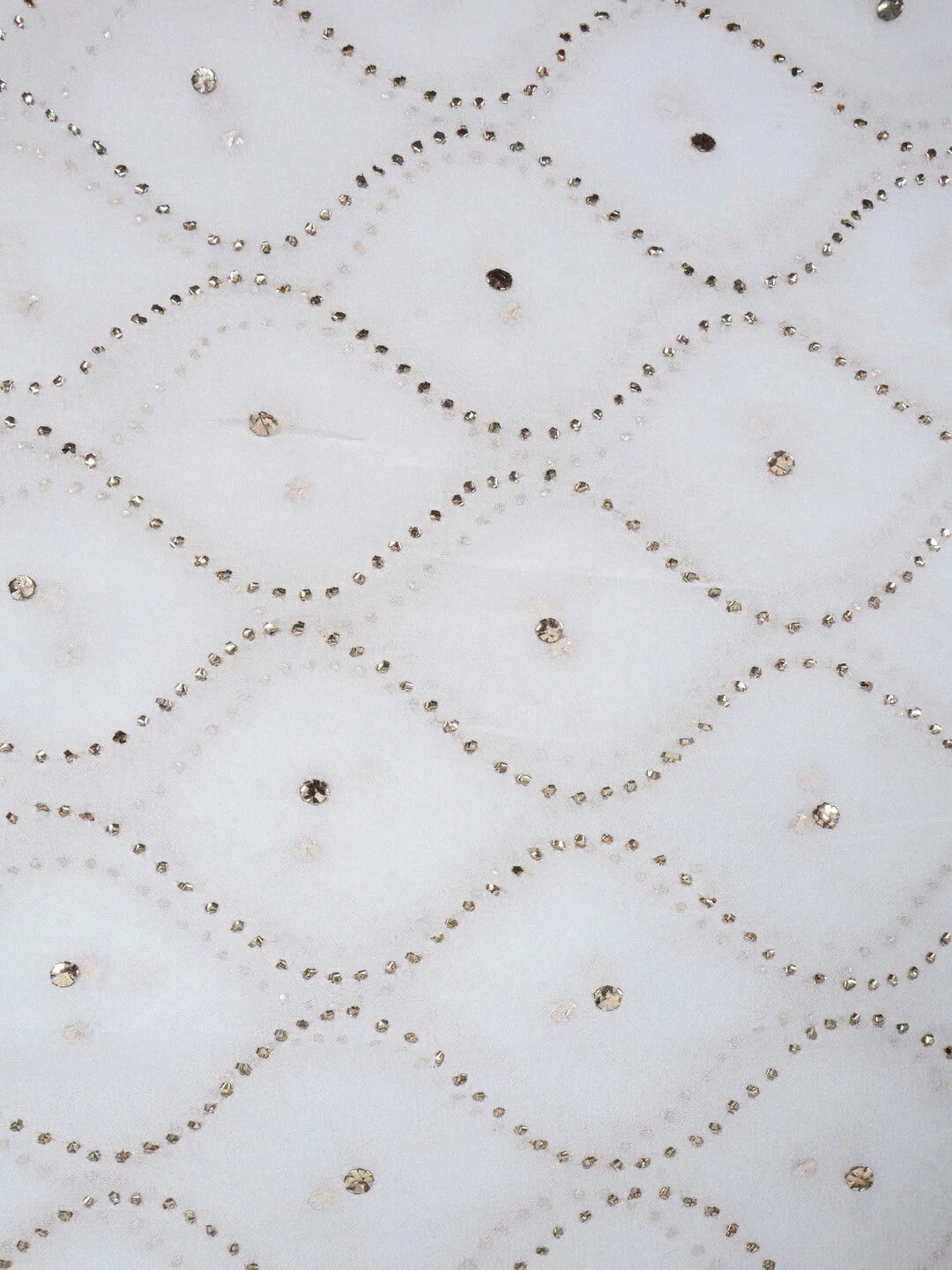 Ada Hand Embroidered White Georgette Lucknowi Chikankari Dupatta With Muqaish Work A583640