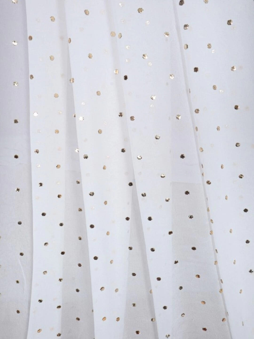 Ada Hand Embroidered White Georgette Lucknowi Chikankari Dupatta With Muqaish Work A578362