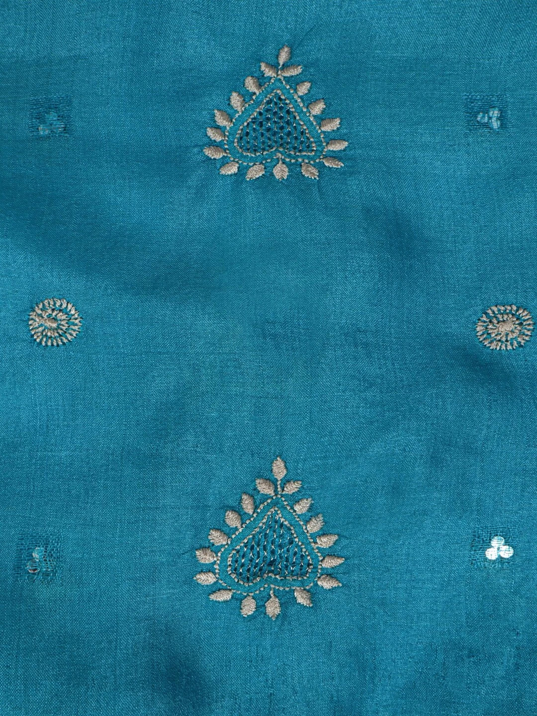 Ada Hand Embroidered Blue Silk Lucknowi Chikankari Dupatta 01A145517