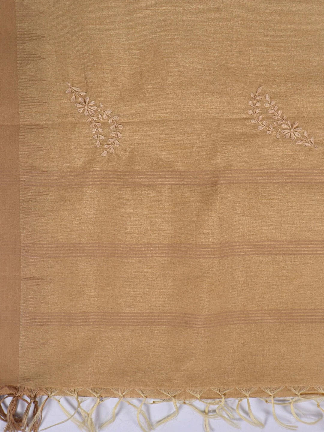 Ada Hand Embroidered Fawn Silk Lucknowi Chikankari Dupatta 01A218070