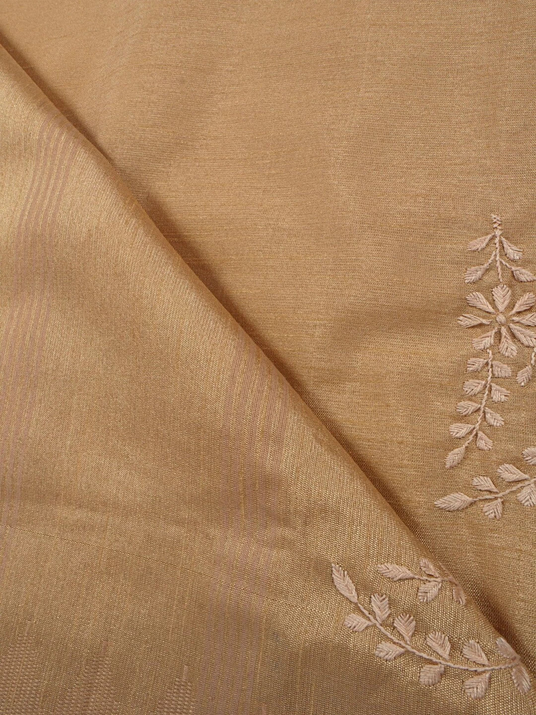 Ada Hand Embroidered Fawn Silk Lucknowi Chikankari Dupatta 01A218070