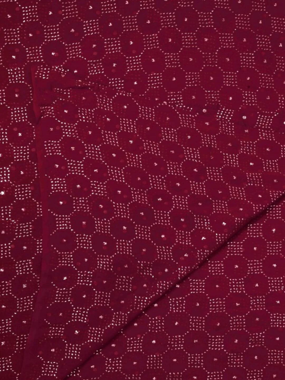 Ada Maroon Pure Georgette Dupatta with Muqaish Work A596866