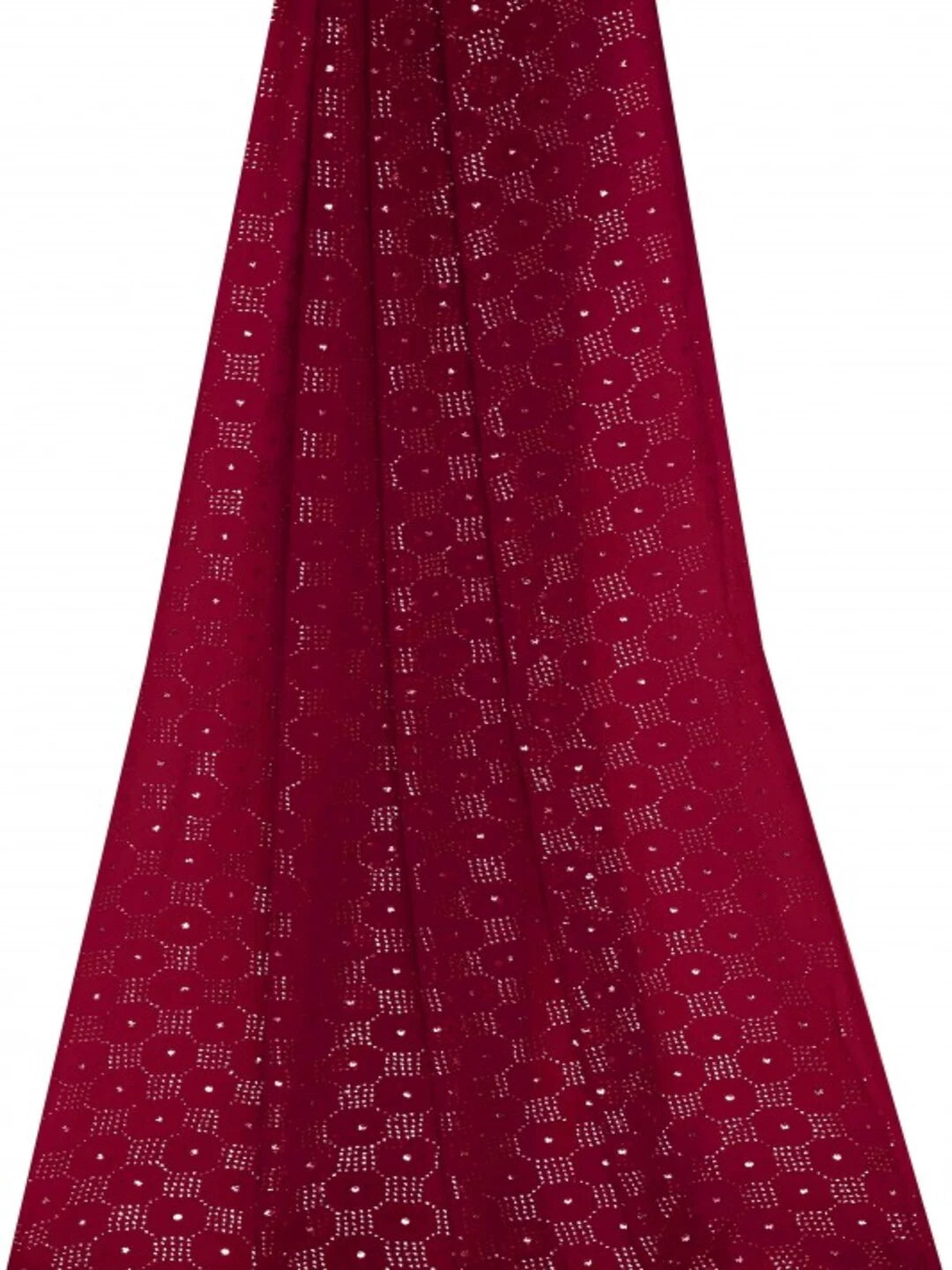 Ada Maroon Pure Georgette Dupatta with Muqaish Work A596866