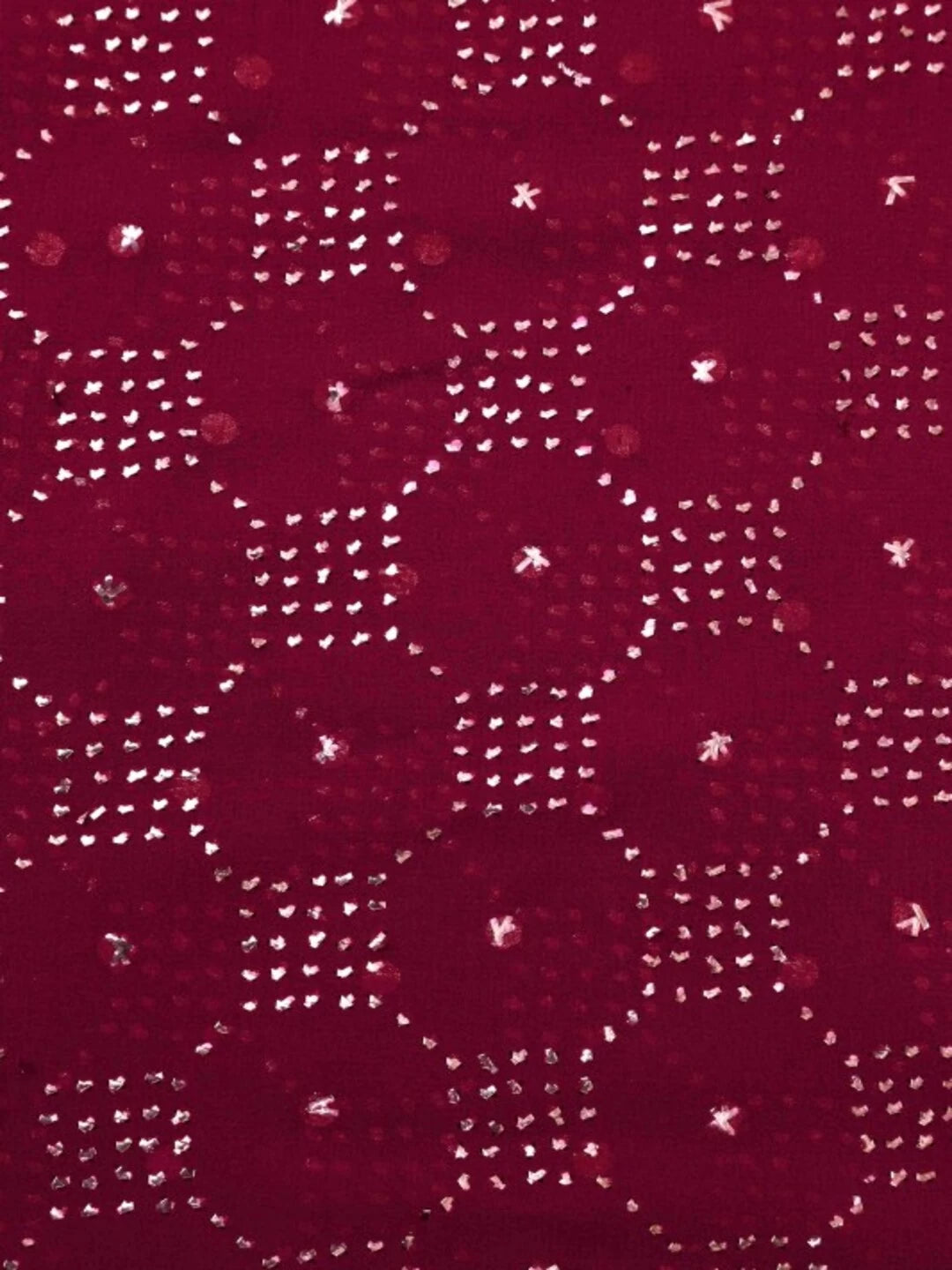 Ada Maroon Pure Georgette Dupatta with Muqaish Work A596866