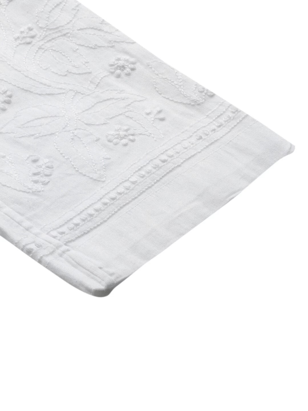 Ada Hand Embroidered White Cotton Lucknowi Chikankari Trouser A711113