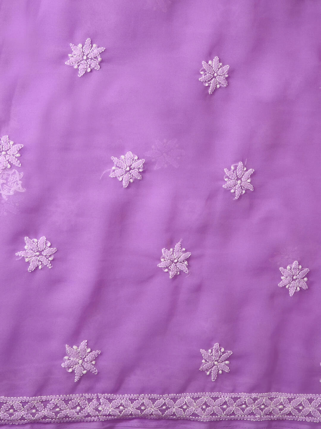 Ada Hand Embroidered Mauve Georgette Lucknowi Chikankari Unstitched Suit Piece With Parsi Work A211255