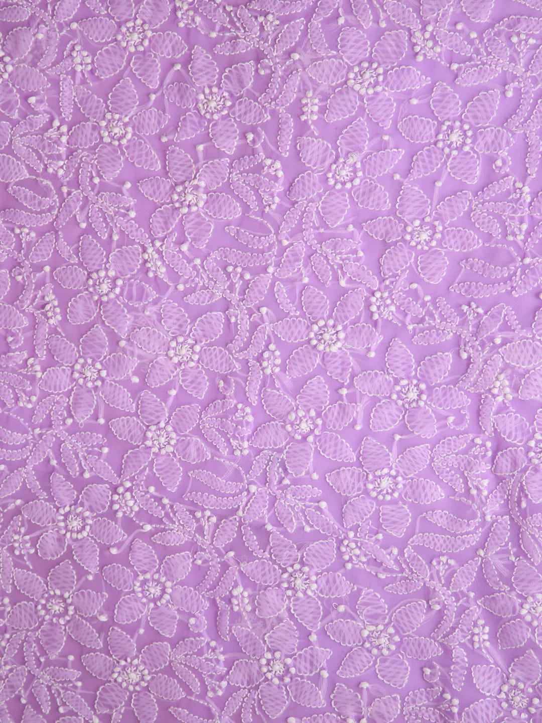 Ada Hand Embroidered Mauve Georgette Lucknowi Chikankari Unstitched Suit Piece With Parsi Work A211255