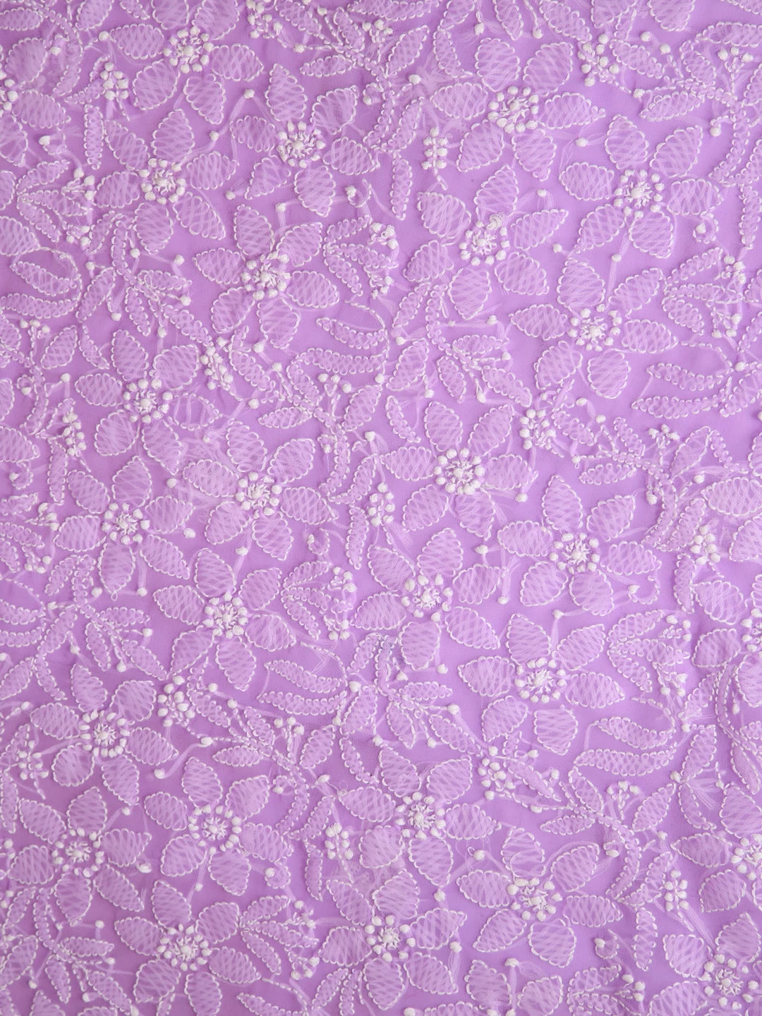 Ada Hand Embroidered Mauve Georgette Lucknowi Chikankari Unstitched Suit Piece With Parsi Work A211255