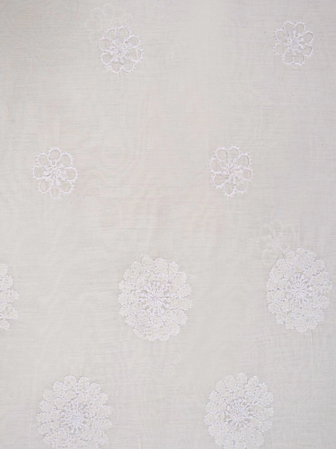 Ada Hand Embroidered Cream Chanderi Lucknowi Chikankari Unstitched Kurta Dupatta Set 01A185708