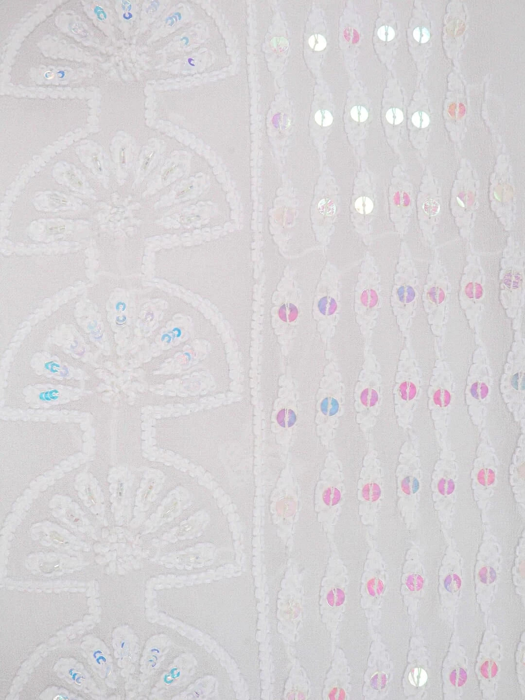 Ada Hand Embroidered White Georgette Lucknowi Chikankari Unstitched Kurta Dupatta Set With Zari Work 01A192313