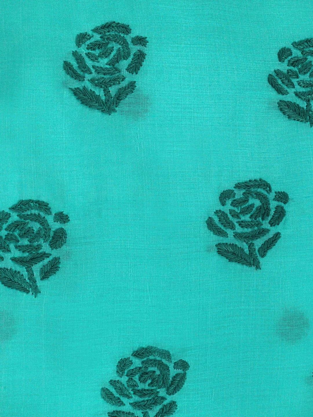 Ada Hand Embroidered Green Chanderi Lucknowi Chikankari unstitched Kurta Dupatta Set 01A237331