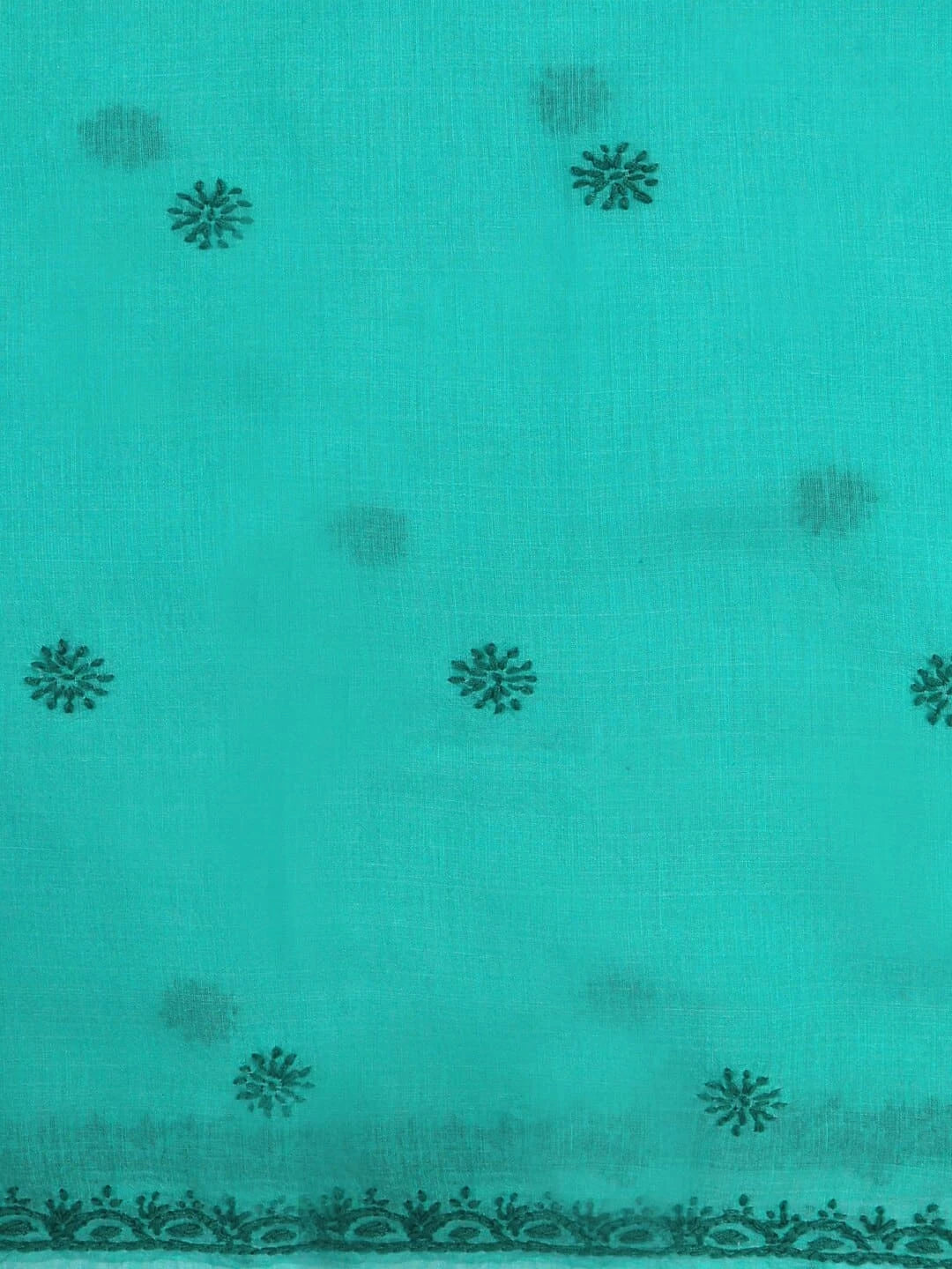 Ada Hand Embroidered Green Chanderi Lucknowi Chikankari unstitched Kurta Dupatta Set 01A237331