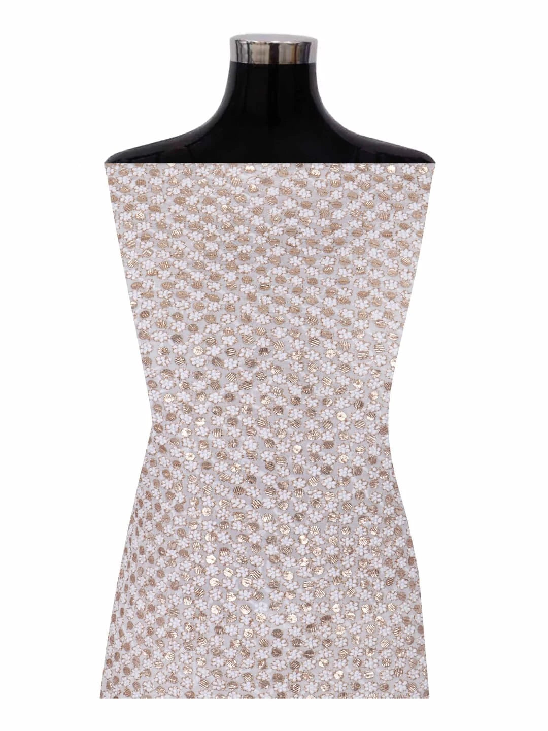 Ada Hand Embroidered White Viscose Georgette Lucknowi Chikankari Unstitched Kurta Dupatta Set With Gota Patti Work 01A189141