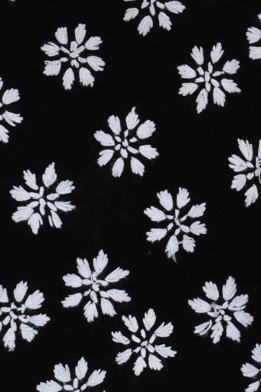 Ada Hand Embroidered Black Cotton Lucknowi Chikankari Straight Kurti A911286