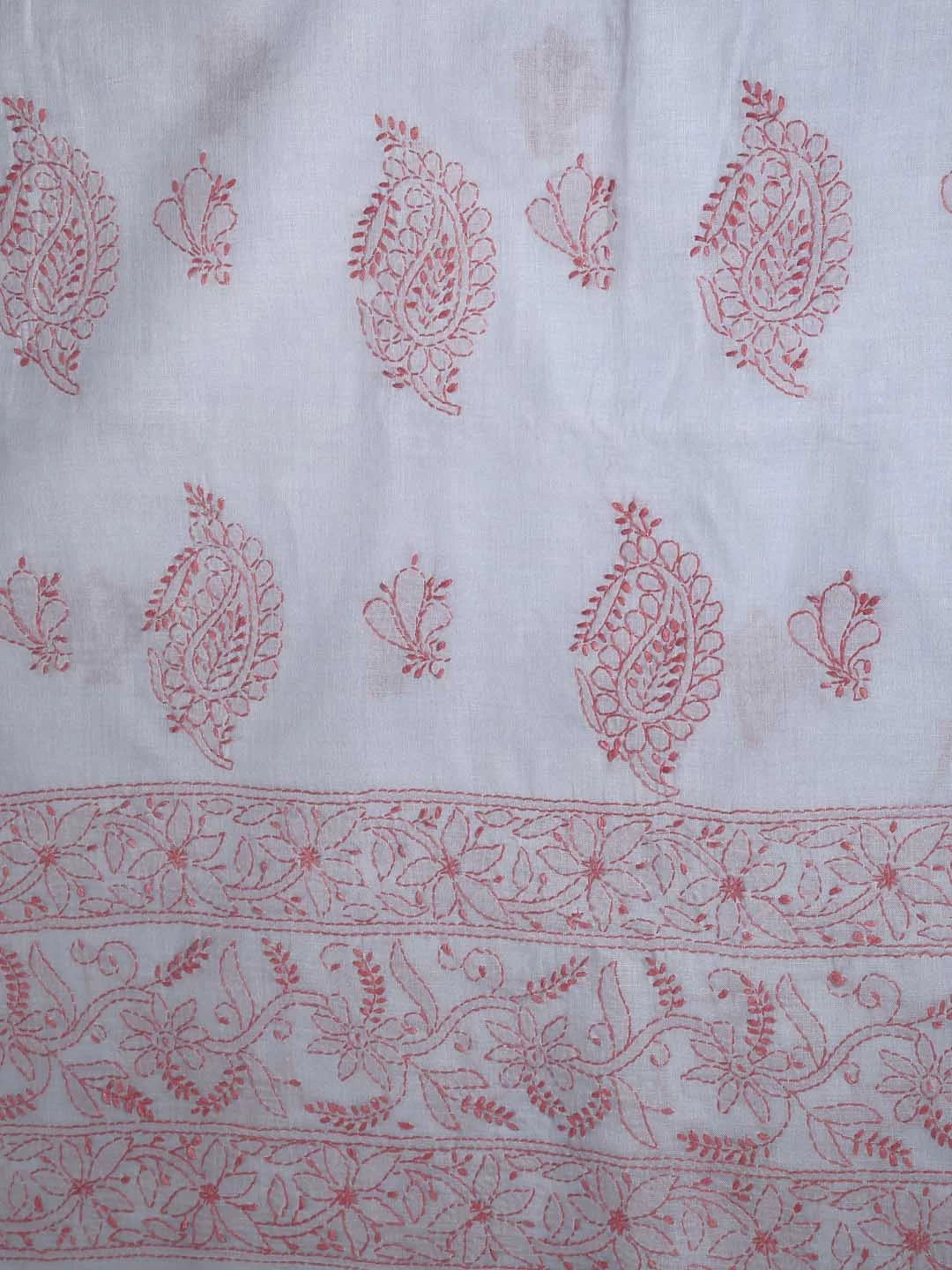 Ada Hand Embroidered Grey Cotton Lucknowi Chikankari Unstitched Suit Piece 01A360739